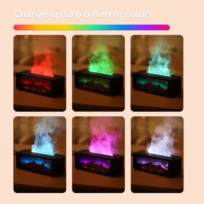 Humidifier and Diffuser with Fireplace Effect